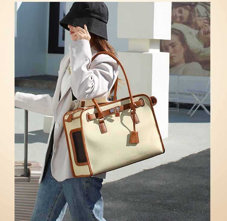 Luxway Leather Pet Carrier