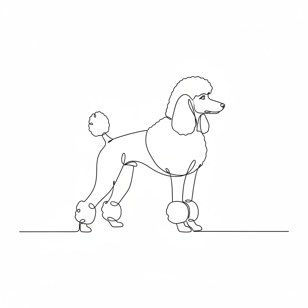 Signature design of a dog in oneline style minimalist and elegant