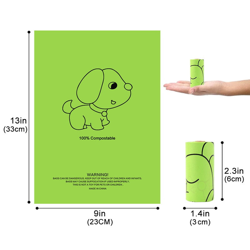 Bio Poop Bags - 100% Biodegradable cornstarch bags