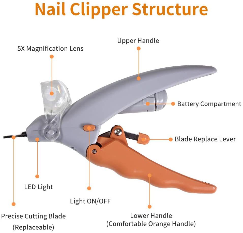 Illuminated nail fashion clipper