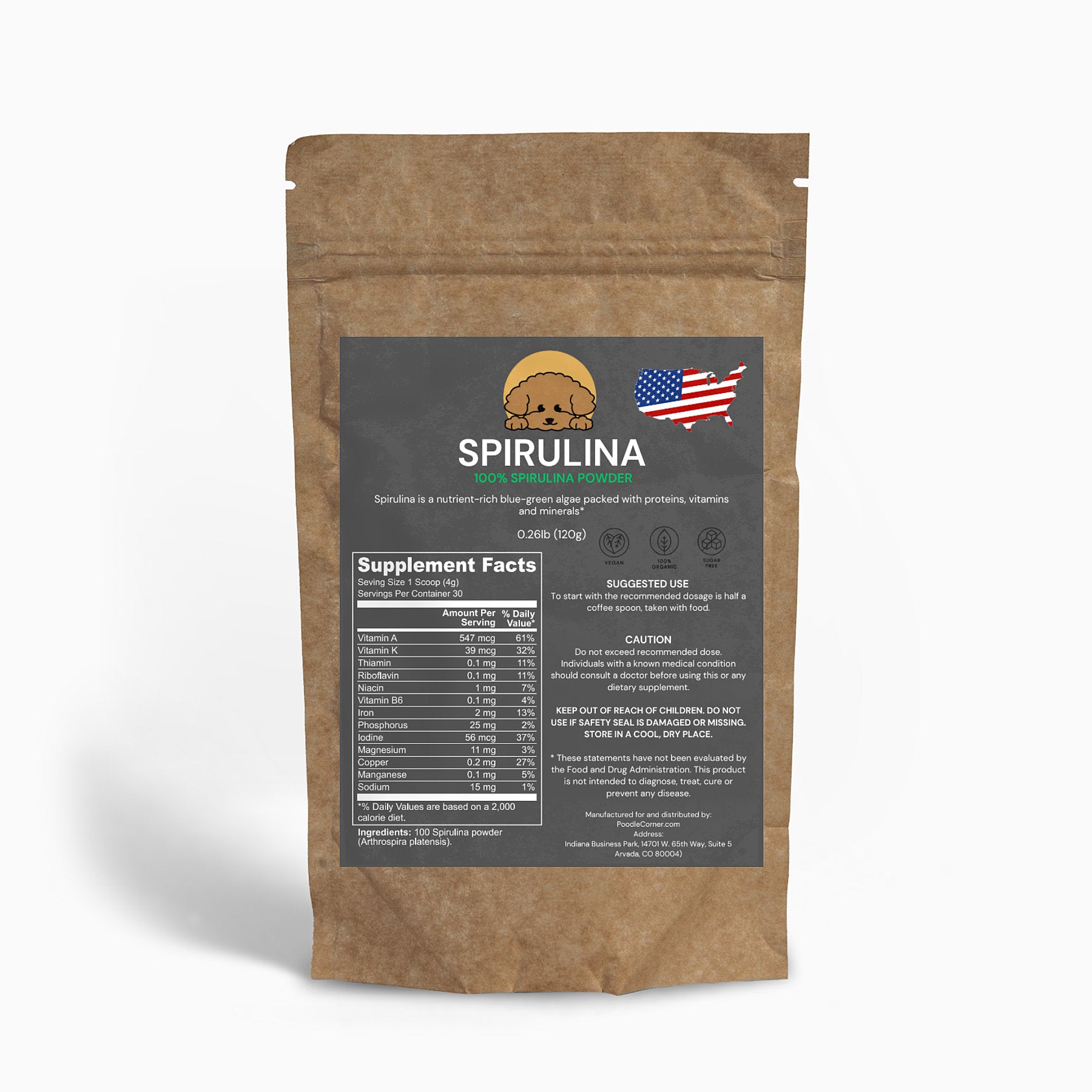 100% Organic Spirulina Powder